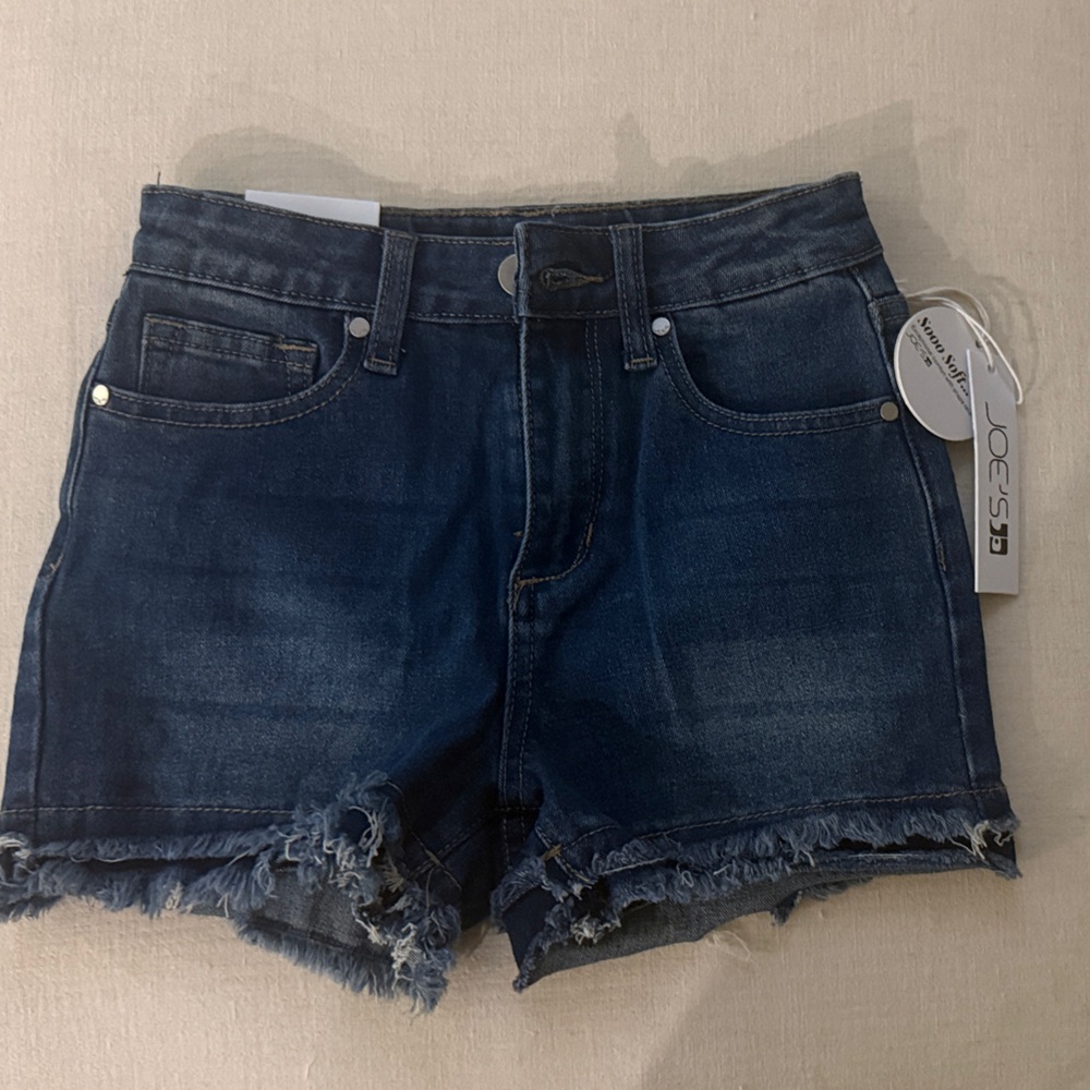 Joe's Jeans Dark Blue Frayed Hem Denim Cutoff Shorts